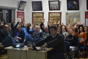 Comunidade aprovando os projetos