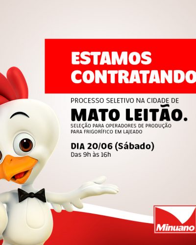 MINUANO FARÁ SELEÇÃO NO PRÓXIMO SÁBADO