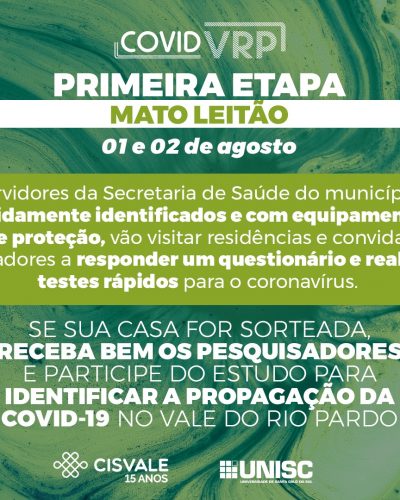 PESQUISA COM TESTES DA COVID-19 NO DOMINGO, 02