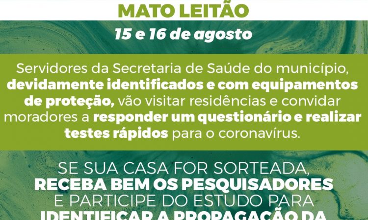 SEGUNDA ETAPA DOS TESTES COVID-19 NESTE DOMINGO