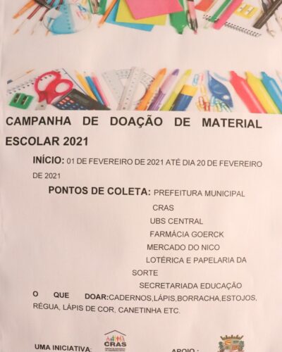 CRAS LANÇA CAMPANHA DE MATERIAL ESCOLAR