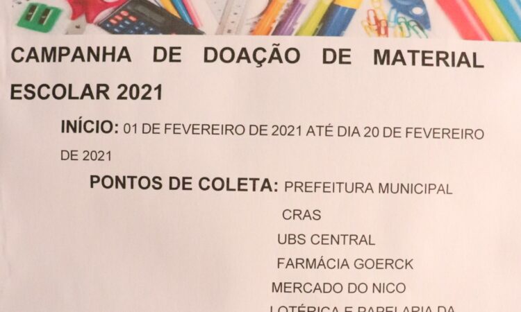 CRAS LANÇA CAMPANHA DE MATERIAL ESCOLAR