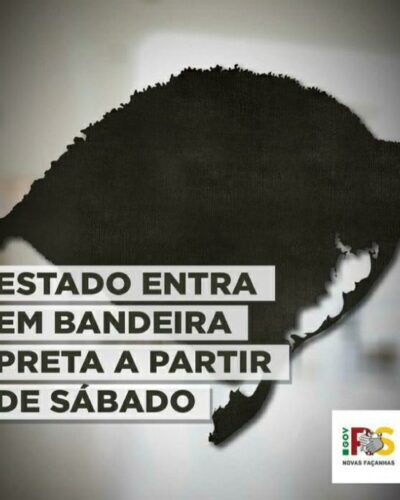 COVID: GOVERNO COLOCA ESTADO EM BANDEIRA PRETA