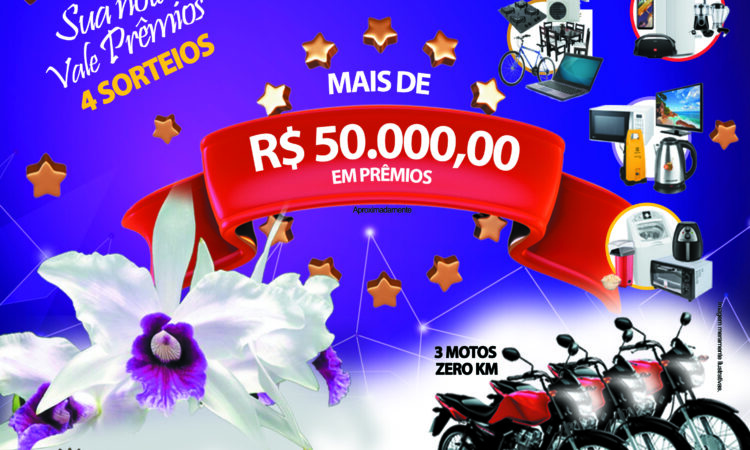 SORTEIO DA ‘SUA NOTA VALE PRÊMIOS’ NO DIA 30 DE DEZEMBRO