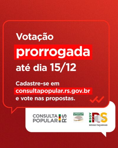 VOTAÇÃO CONSULTA POPULAR PRORROGADA ATÉ 15 DE DEZEMBRO