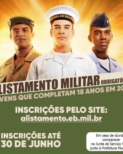 JOVENS NASCIDOS EM 2004 PODEM FAZER O ALISTAMENTO MILITAR
