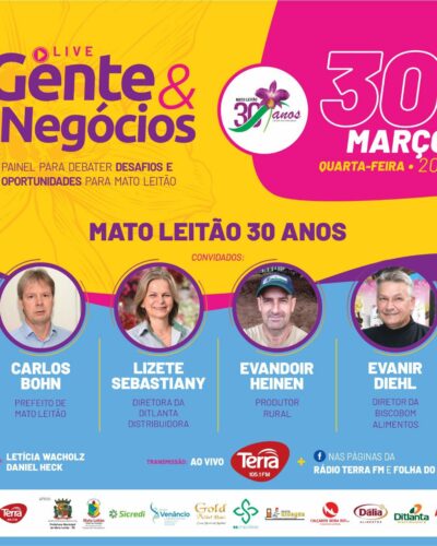 GENTE & NEGÓCIOS/MATO LEITÃO NESTA QUARTA-FEIRA