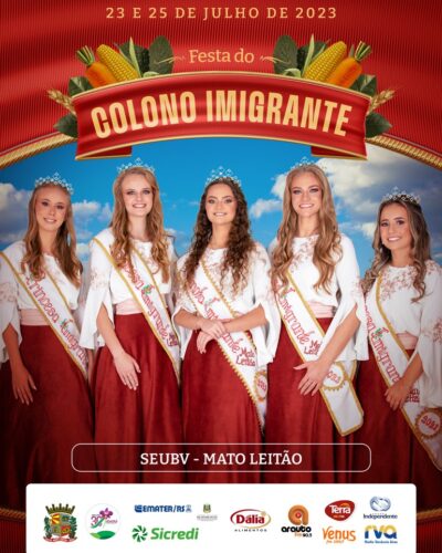 FESTA DO COLONO IMIGRANTE: VENDA ANTECIPADA DE ALMOÇOS