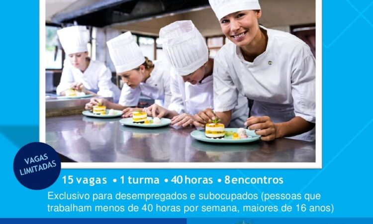 ÚLTIMO DIA PARA SE INSCREVER NO CURSO ARTE DE COZINHAR