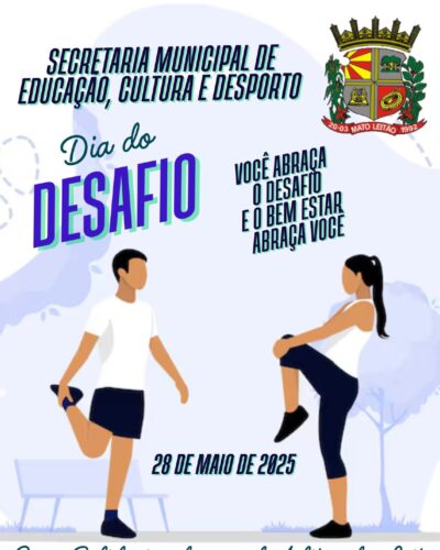 AMANHÃ É O DIA DO DESAFIO COM AÇÃO SOLIDÁRIA