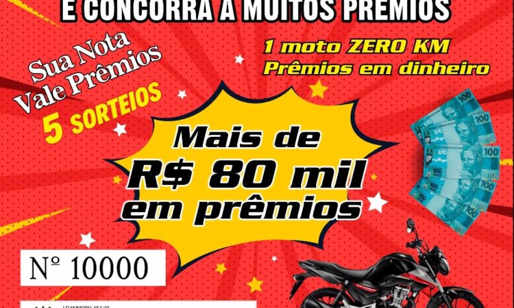 QUATRO LOCAIS PARA RETIRADA DE CARTELAS DA ‘SUA NOTA VALE PRÊMIOS’