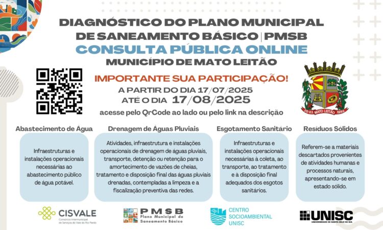 CONSULTA PÚBLICA DO PLANO MUNICIPAL DE SANEAMENTO BÁSICO