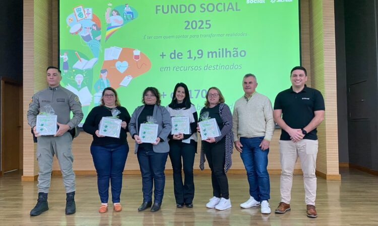 CINCO ENTIDADES BENEFICIADAS NO FUNDO SOCIAL SICREDI