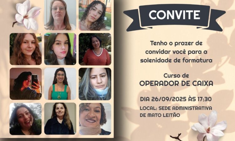 FORMATURA DO CURSO DE OPERADOR DE CAIXA AMANHÃ