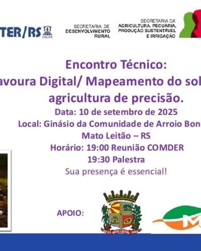 LAVOURA DIGITAL É TEMA DE PALESTRA TÉCNICA NO PRÓXIMO DIA 10