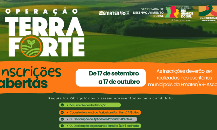 INSCRIÇÕES NO ‘TERRA FORTE’ TERMINAM NO DIA 17 DE OUTUBRO