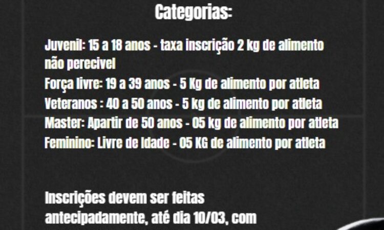 INSCRIÇÕES PARA A 1º COPA MUNICIPAL FUTSAL