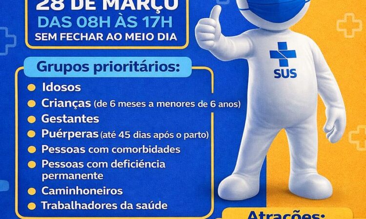 VACINAÇÃO CONTRA A GRIPE A PARTIR DESTE SÁBADO, DIA 28