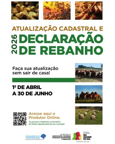 ATENÇÃO AGRICULTORES: DECLARAÇÃO ANUAL DE ANIMAIS