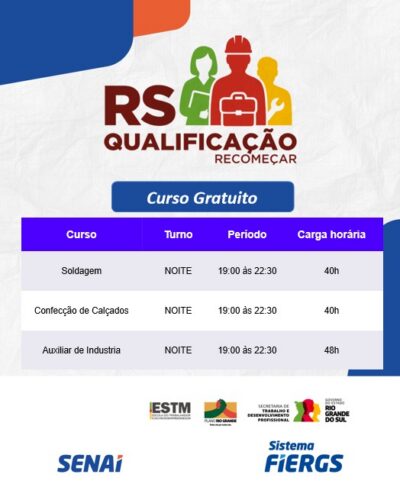 AULAS DOS CURSOS DE QUALIFICAÇÃO NO TURNO DA NOITE
